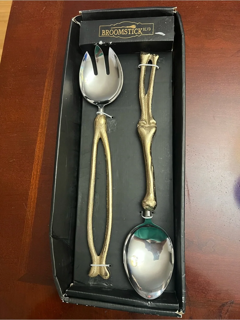 Bone Salad Servers in Gold & Silver